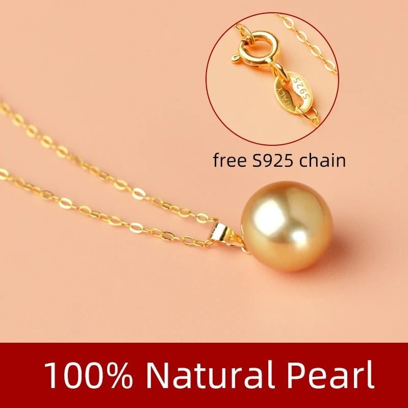 18K Gold Natural South Sea Pearl Jewelry Set, Au750 Pendant and Earrings