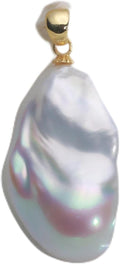 Handmade Natural Freshwater Baroque Pearl 925 Sterling Silver Pendant