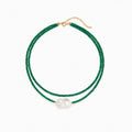 Natural Freshwater Pearl Green Agate Sweater Necklace for Women