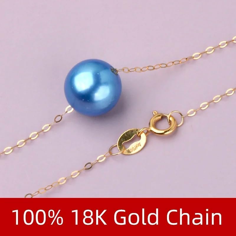 Natural freshwater round pearl 18K Gold Pendant