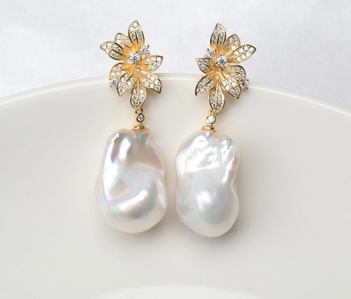 Irregular Baroque Pearl Sterling Silver Earrings