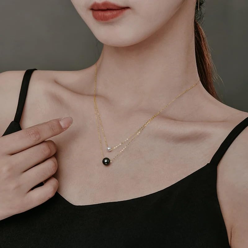 18K Gold Tahitian Pearl Pendant Necklace