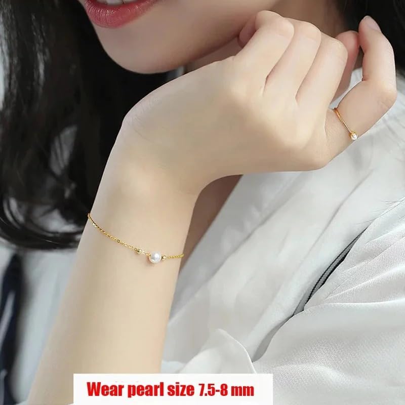 18K Gold Freshwater Pearl Bracelet for Women