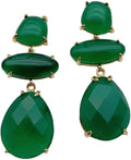 Green Agate Drop Dangle Stud Earring | Green Agate, Drop Dangle Style