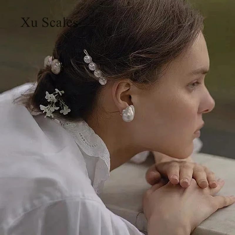 Fishtail Shape Baroque Freshwater Pearl Earrings 15-20mm
