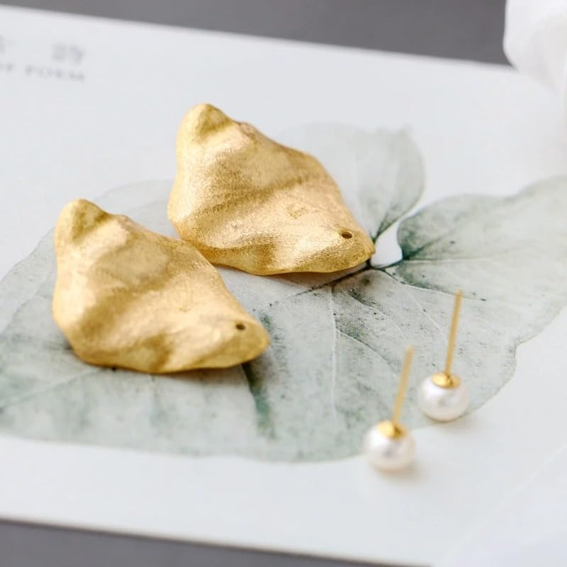 18K Gold Plated Earrings with Natural Freshwater Baroque Pearls, 925 Sterling Silver Stud Earrings