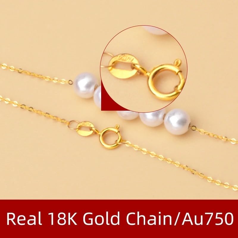 Natural Freshwater Pearl and 18 K Gold Smile Necklace