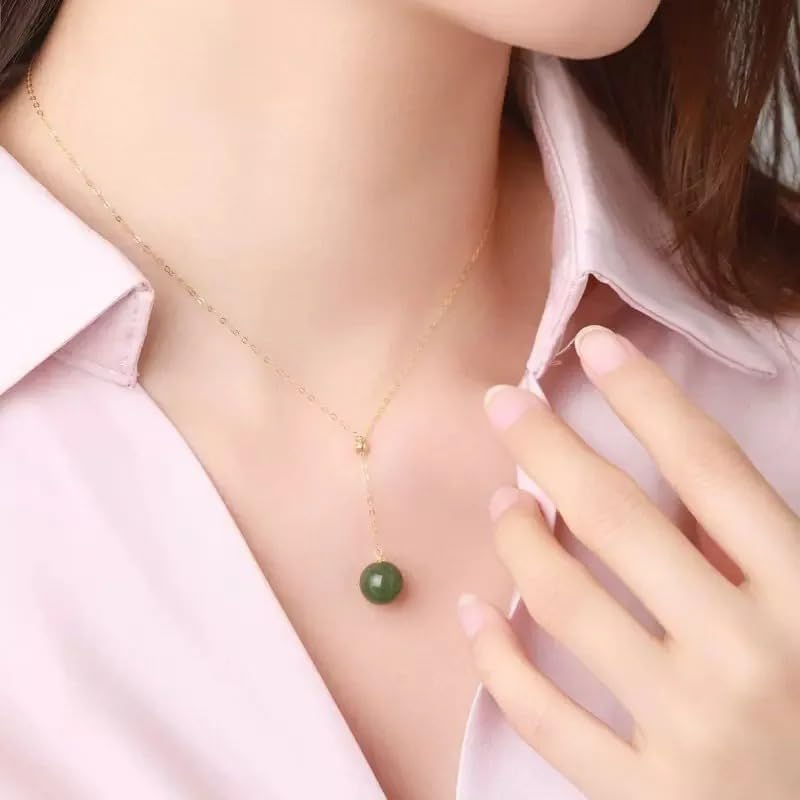 Chalcedony 18K Gold Pendant Necklace