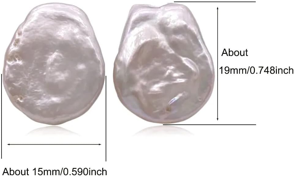 Natural Freshwater Baroque Pearl Stud Earrings, White Lustrous, Melon Seed Shape, Simple Tissue Nucleated Style