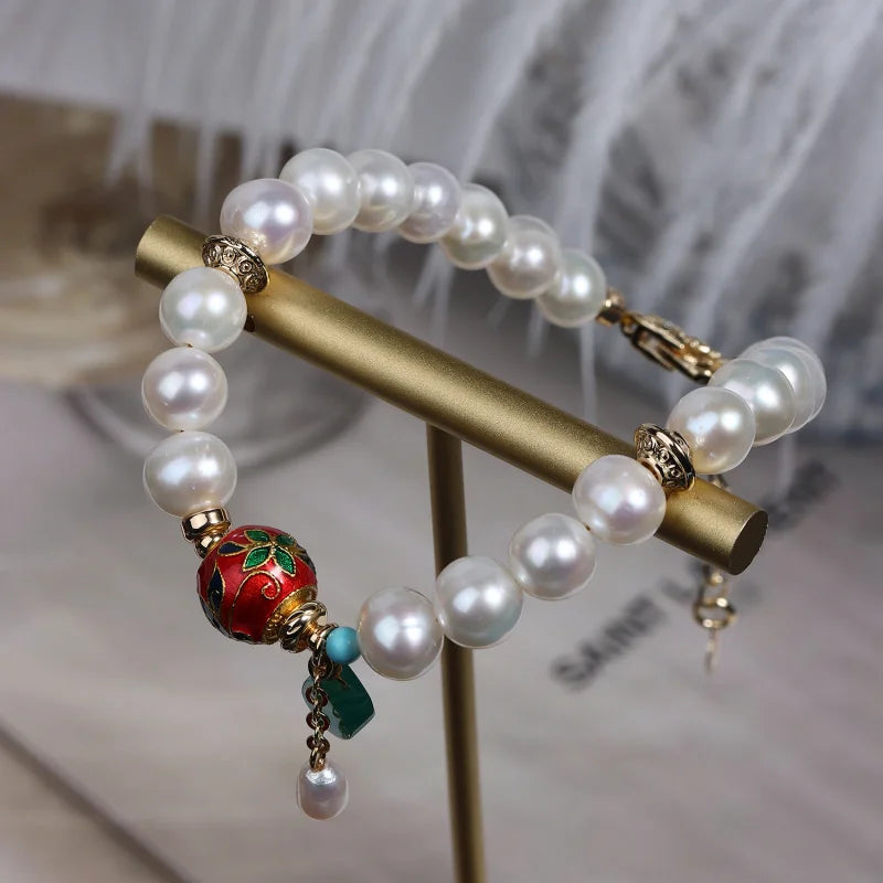 Baroque Natural Freshwater Pearl Bracelet Lucky Beads Gemstone