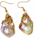 Natural Freshwater Baroque Pearl Earrings 14K Gold Filled