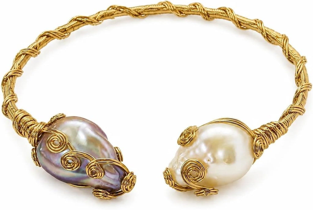 Natural Freshwater Baroque Pearl 14K Gold Filled Bracelet