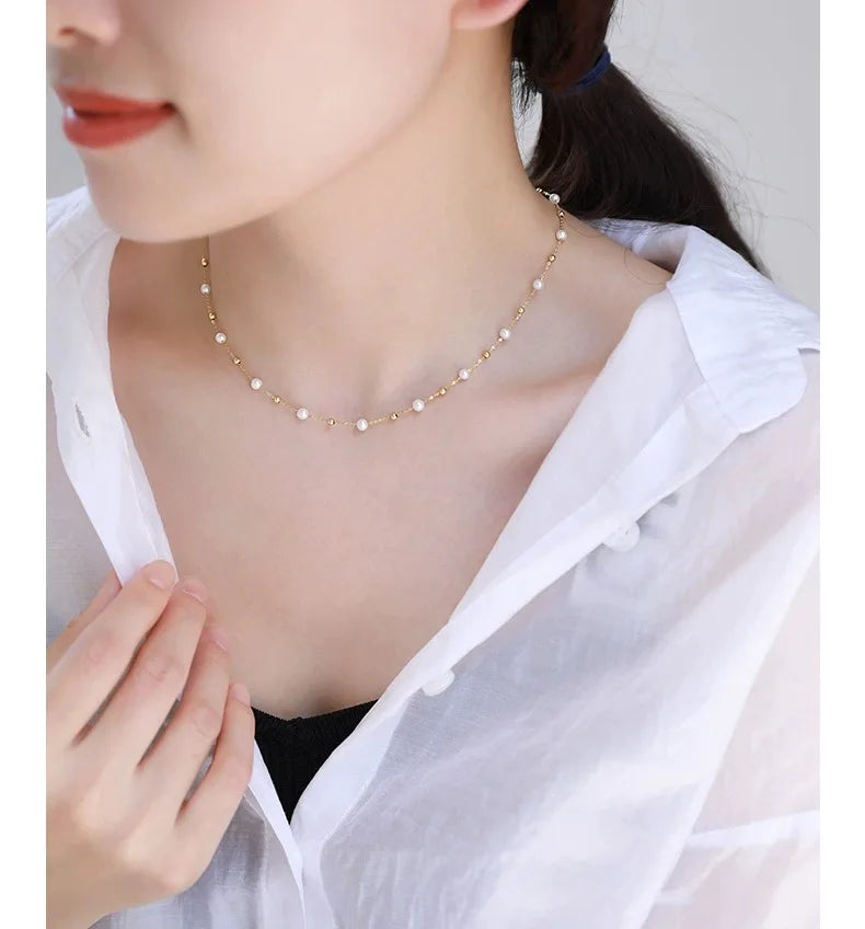 Natural  Freshwater Pearl  Real 18K Gold  Necklace Pendant