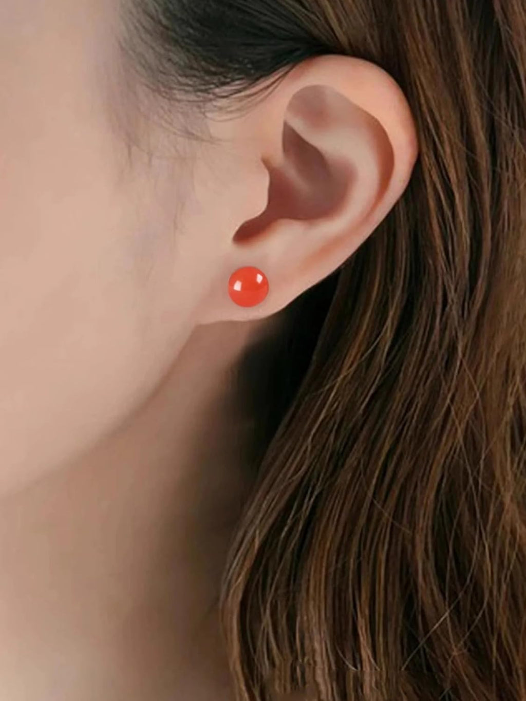 Natural red agate Real 18K Gold earrings