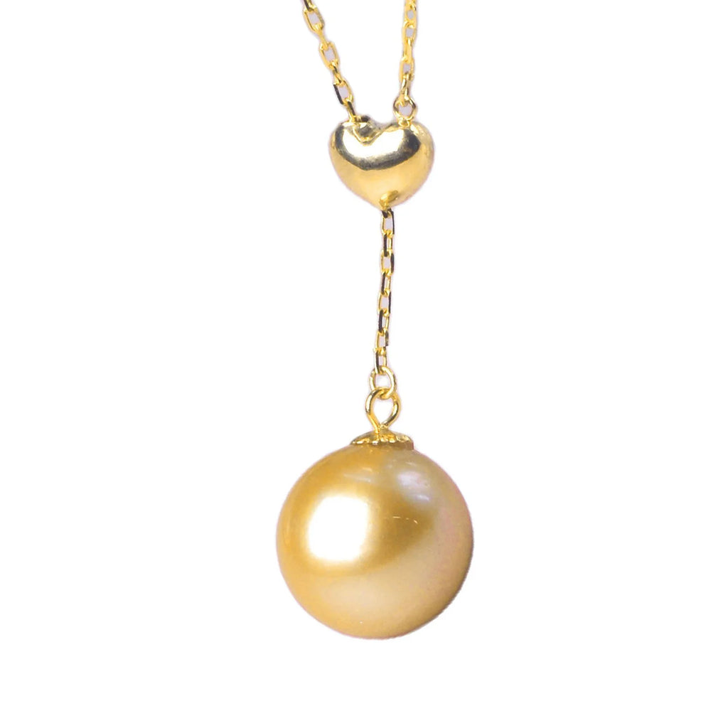 Pure 18K Gold Real South sea Pearl Necklace Pendant