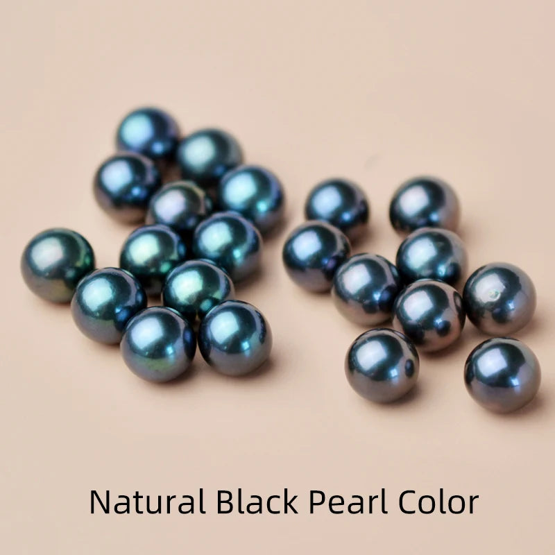 Natural  Tahiti black pearl 8-12mm Pure 18K Gold  Necklace Pendant