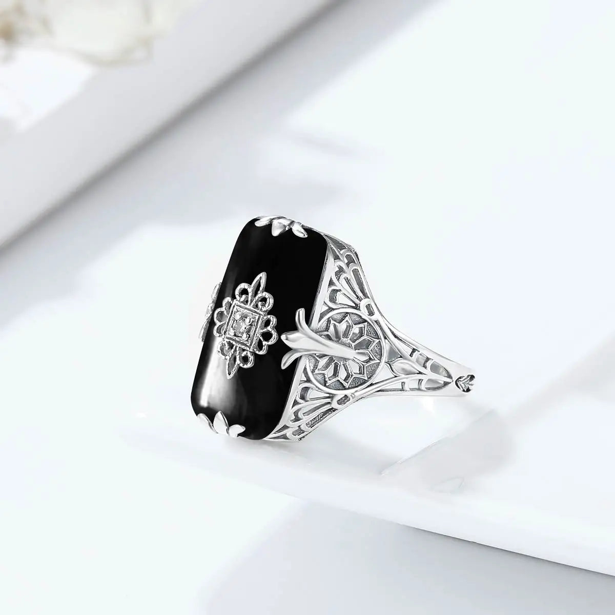 High Quality 925 Sterling Silver  Black Onyx Ring