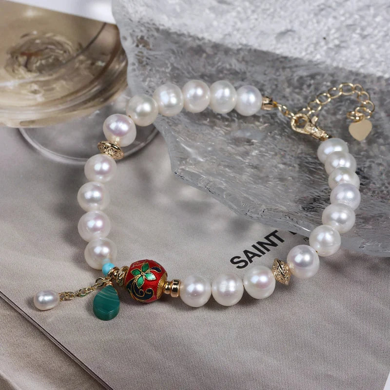 Baroque Natural Freshwater Pearl Bracelet Lucky Beads Gemstone