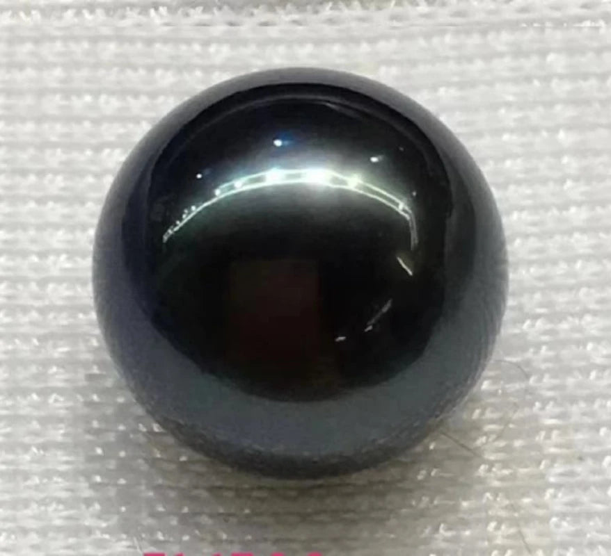 Charming 14mm Natural Black Genuine Round Pearl Pendant for Women Men Jewelry