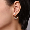 White round  Freshwater pearl 18K yellow Gold Earrings