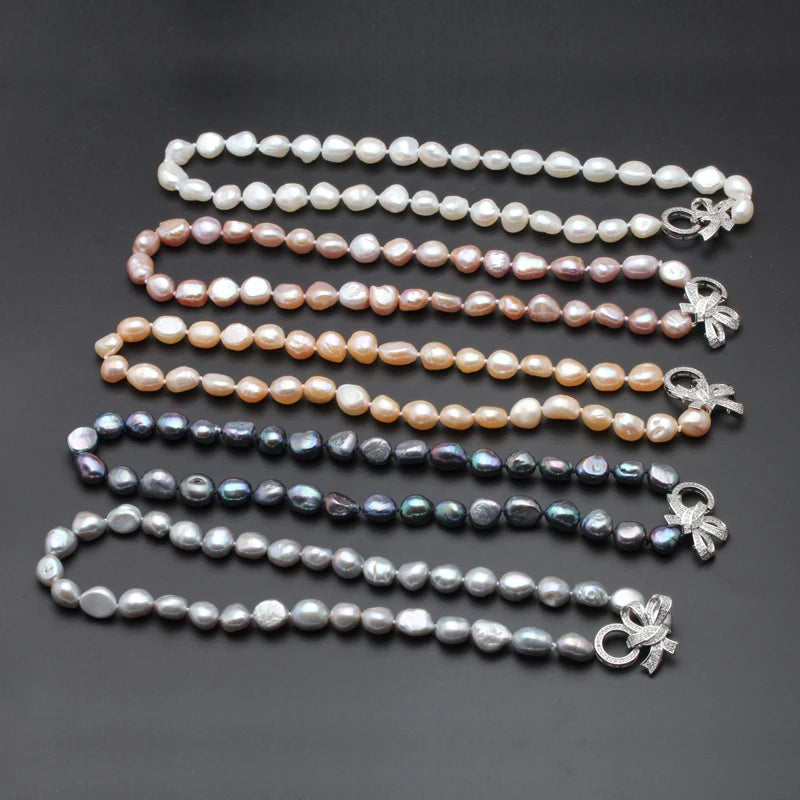 Natural Freshwater Black Baroque Pearl Necklace Bracelet Jewelry Sets
