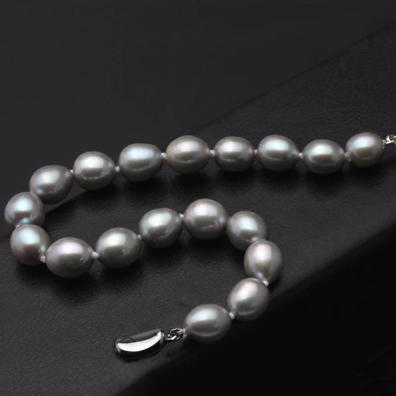 Vintage Freshwater Thread For Pearl Bracelet Silver 925,Grey Natural Pearl Jewelry Bracelet Girls Wife Mother Birthday Gift