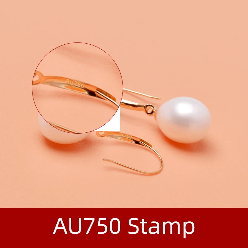 18K Gold Natural Freshwater Necklace Pendant Earrings