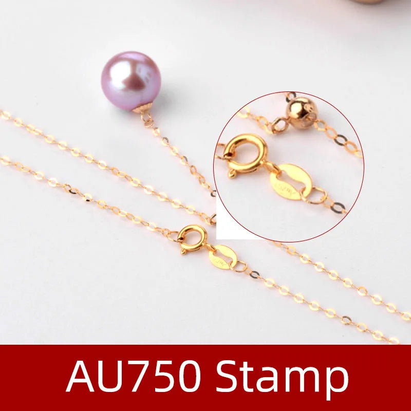 18K Gold Jewelry Natural Freshwater Pearl Pendant Necklace