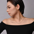 18K yellow Gold natural white round Preal Necklace Pendant