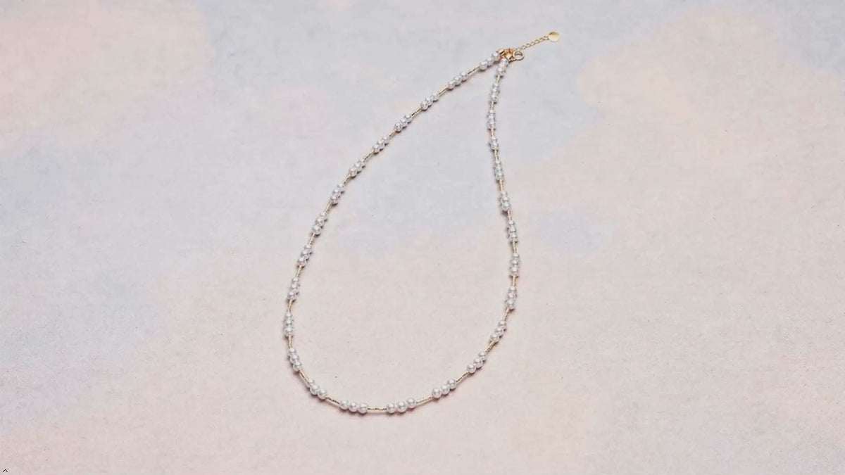 18K Yellow Gold Natural Akoya seawater Pearl Necklace