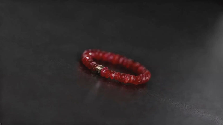 Natural Ruby 18K Gold Adjustable Ring Simple Fashion Jewelry