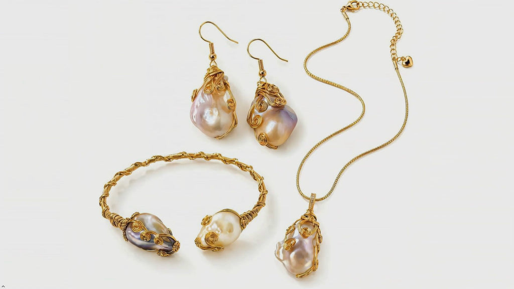 Natural Freshwater Baroque Pearl 14K Gold Filled Bracelet