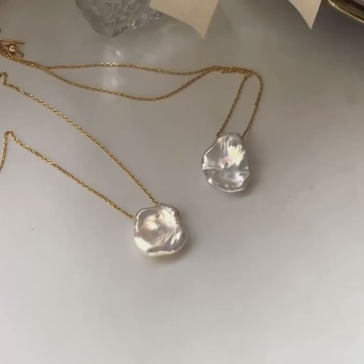 Baroque Pearl with S925 Sterling Silver Pendant Necklace Chain