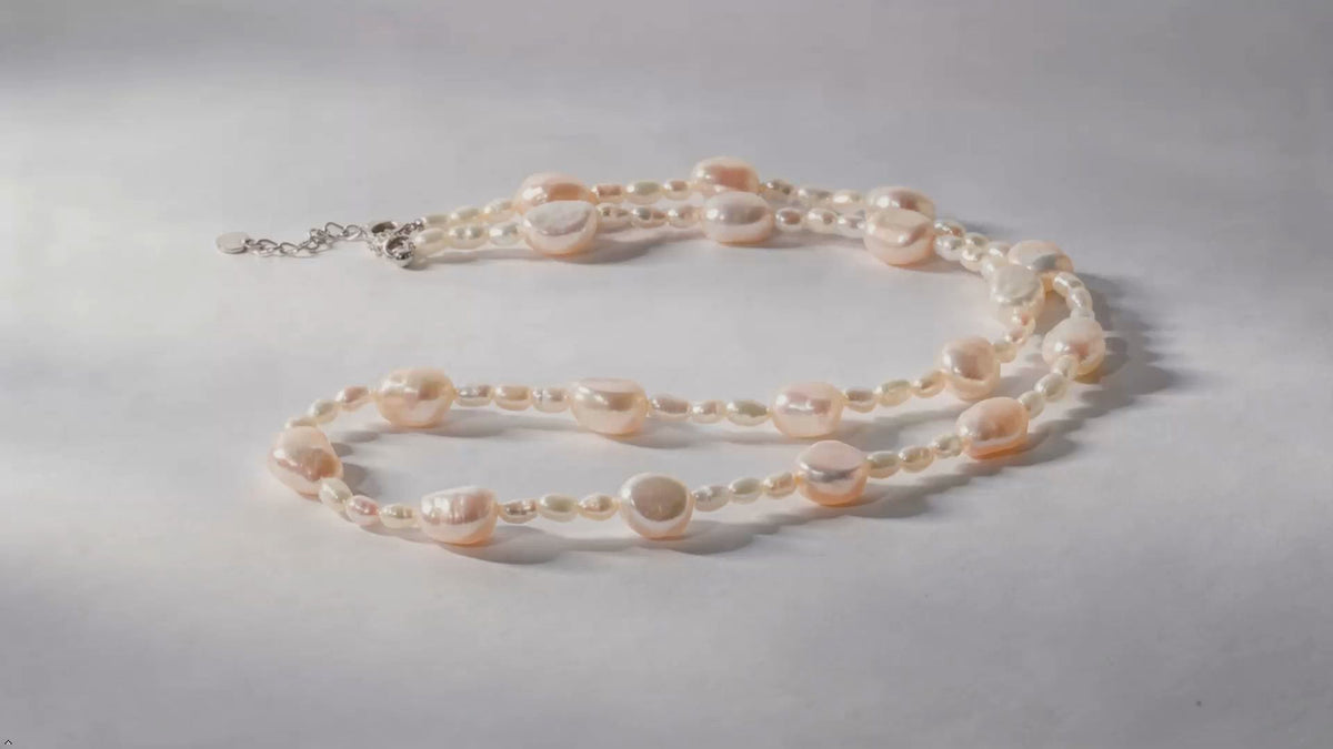 Natural Freshwater Baroque Pearl Necklace for Women, Multi-Strand, Personalized Fashion Boutique Jewelry