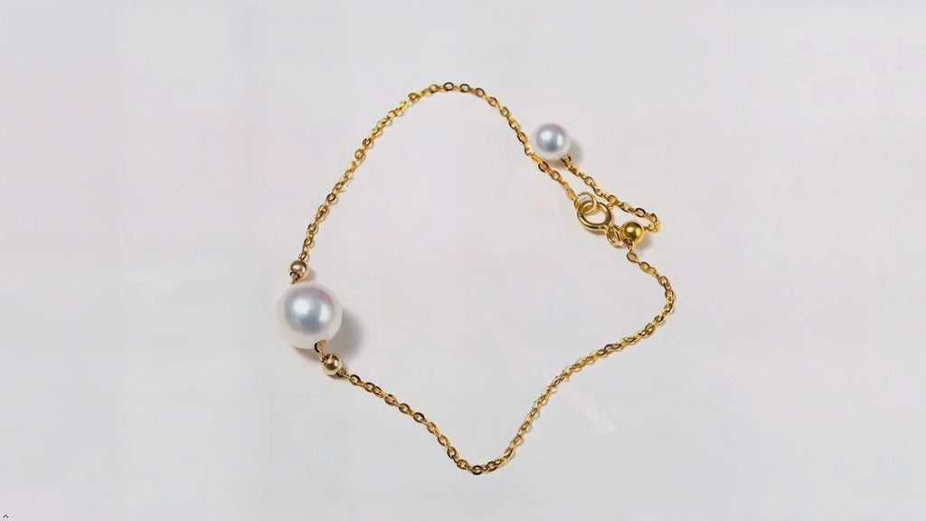 18K Gold Freshwater Pearl Bracelet for Women