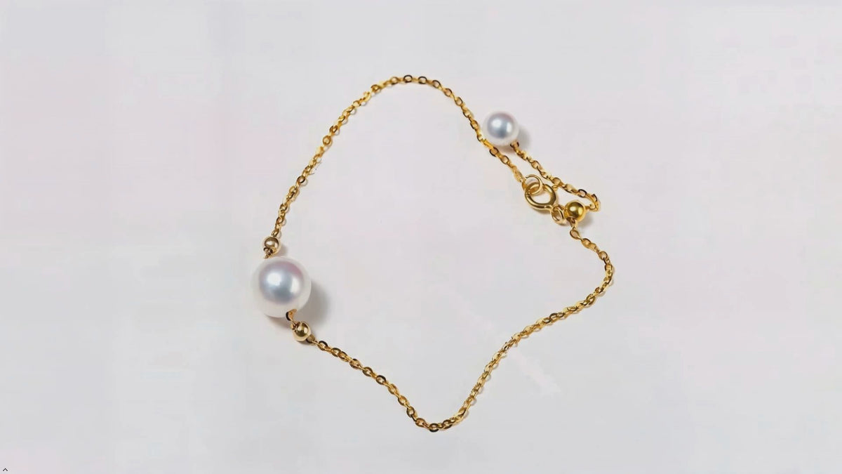 18K Gold Freshwater Pearl Bracelet for Women