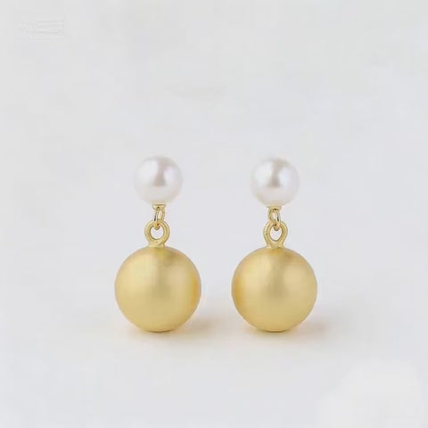 Minimalist 925 Sterling Silver Freshwater Pearl 18K Gold Plated Earring