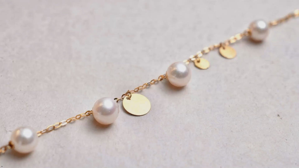 18K Yellow Gold Natural Seawater Pearl Necklace